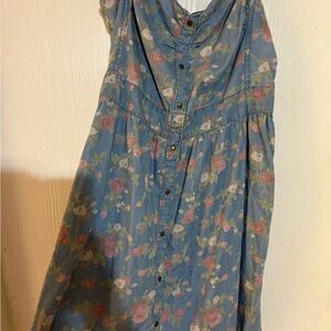 Chic Floral Denim Dress
